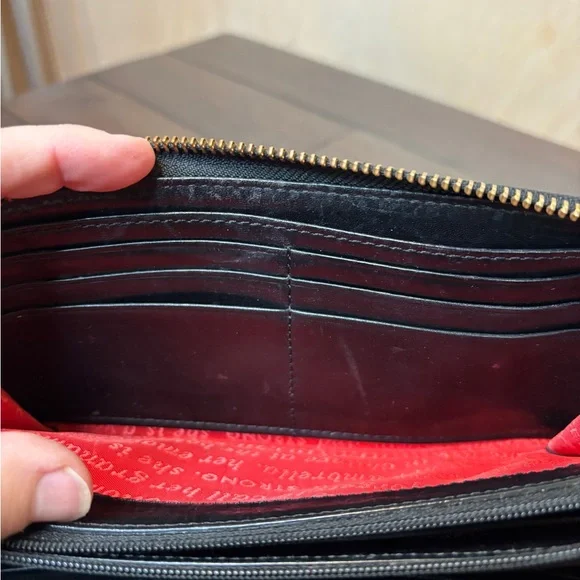 Kate Spade New York Continental Wallet black and white polka‎ dot Good Condition - Picture 6 of 8